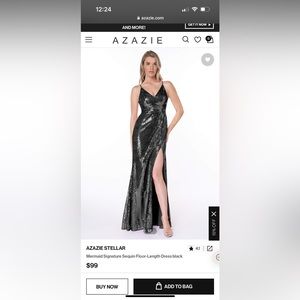 AZAZIE STELLAR - Mermaid Signature Sequin Floor-Length Dress black Size 6